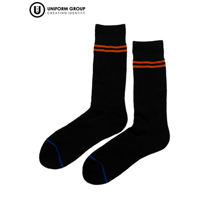 Sock Black/Orange Pkt 6 NEW